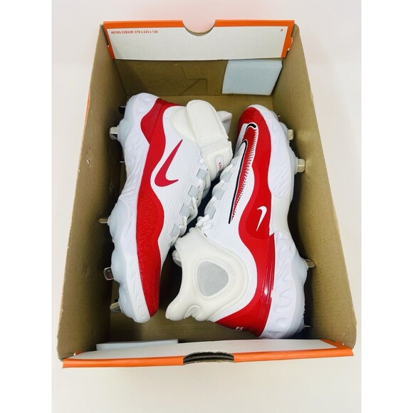 Size 9 Nike Alpha Huarache Elite 4 Mid White Red Men Baseball Cleats FD2744-105 main image 6